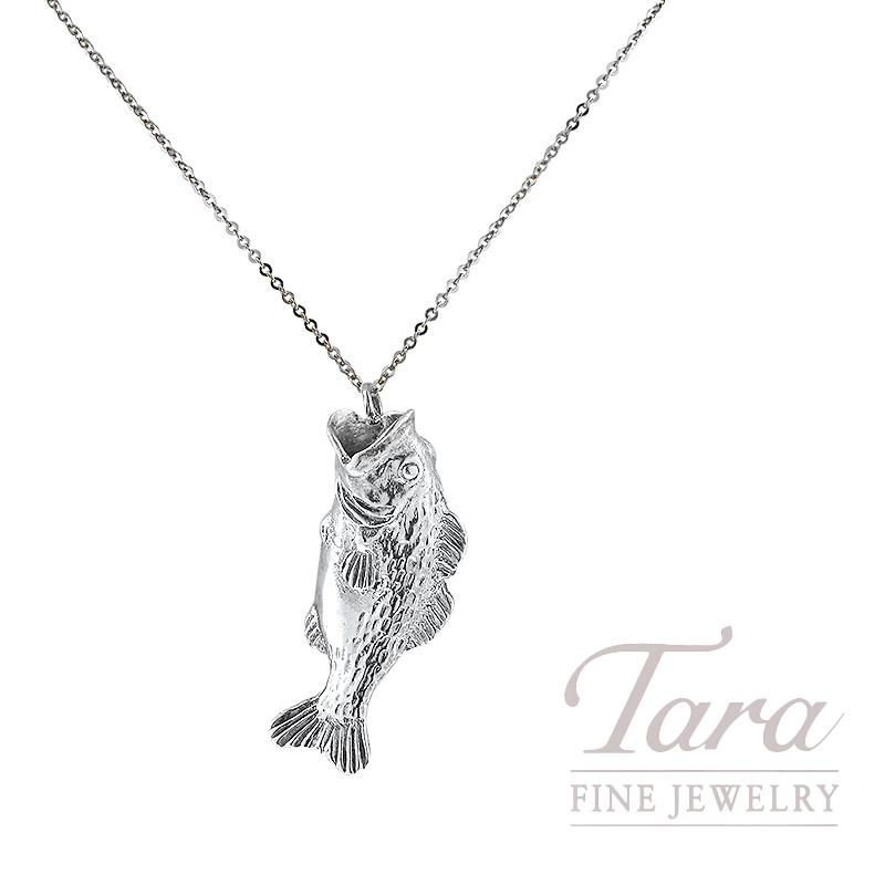 Large Pendant Ocean Necklace Silver Fish Pendant Beach Jewelry Silver Pewter Pendant Silver Fish Pendant Multi Strand Component