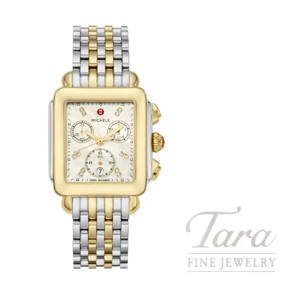 MICHELE Deco Two-Tone 18K Gold Diamond Dial Watch, 33mm -Online