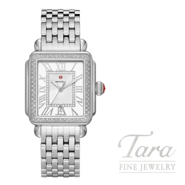 MICHELE Deco Madison Stainless Diamond Watch, 35mm Case
