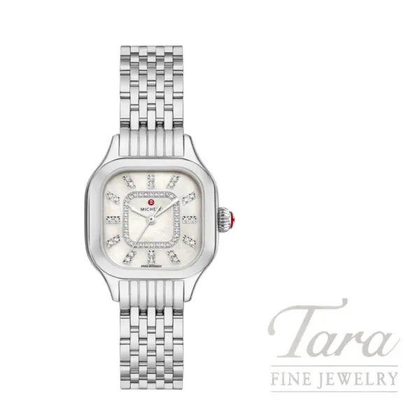 MICHELE Meggie Stainless Steel Diamond Dial Watch, 29mm case