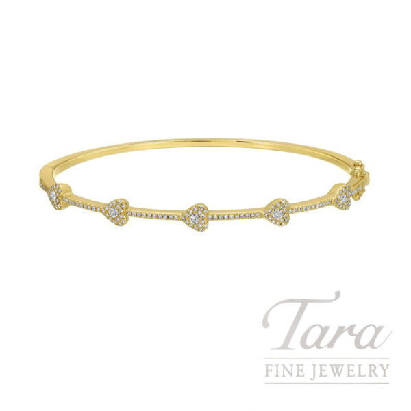 18K Yellow Gold Diamond Bangle .49TDW, 10.8G