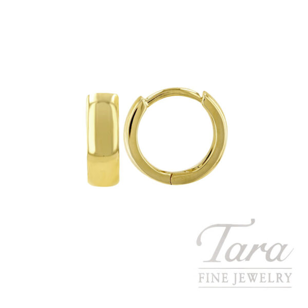 18K Yellow Gold Hoop Earrings, 10MM, 1.8G