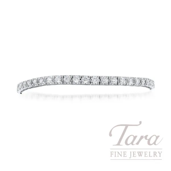 18K White Gold Diamond Tennis Bracelet, 6.78TDW, 7.25"