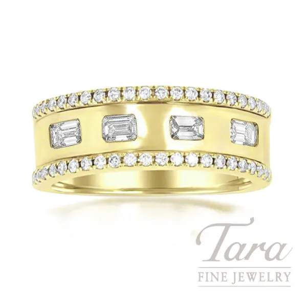 14K Yellow Gold Diamond Fashion Ring, 0.65TDW.