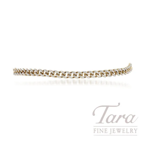 14K Yellow Gold Diamond Miami Cuban Link Bracelet, 1.00TDW