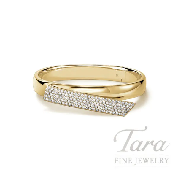 Hearts on Fire 18K Yellow Gold Diamond Inside Out Flip Bangle 2.97TDW