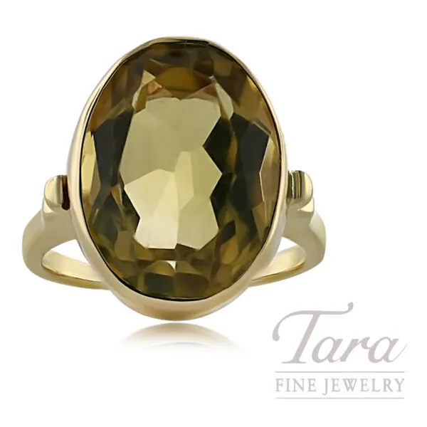 14K Yellow Gold Citrine Ring 9.0CT, 7.2G