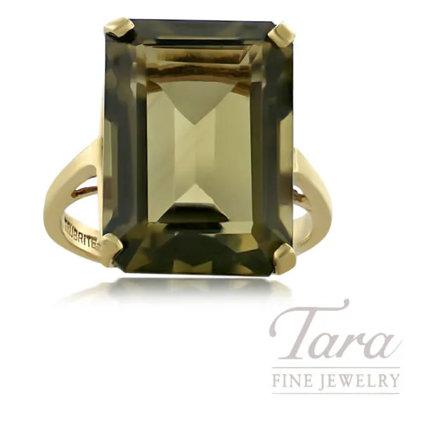 10K Yellow Gold Smoky Topaz Ring