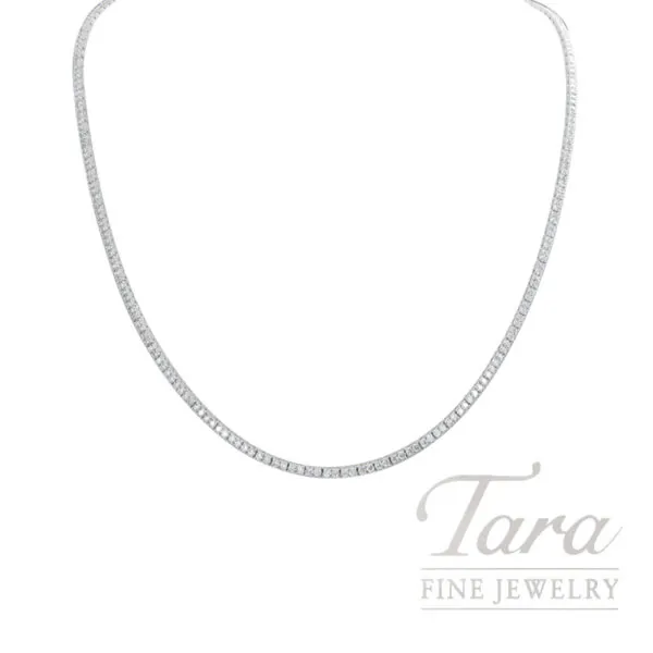 18K White Gold Diamond Necklace 3.58TDW, 10.4G, 17"