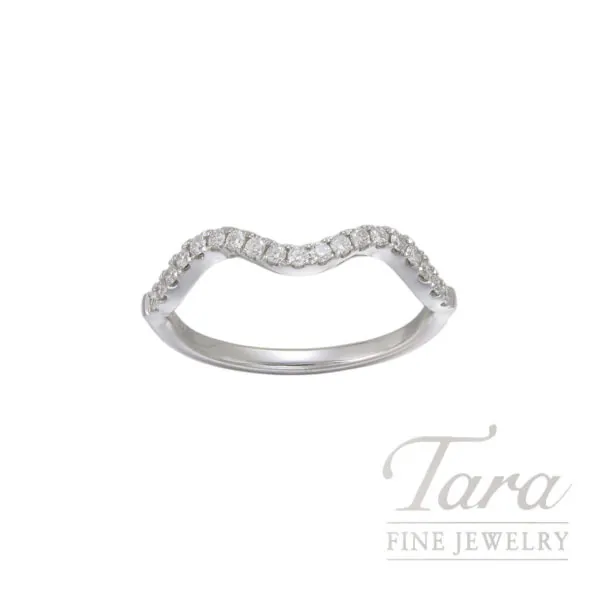 18K White Gold Diamond Wave Ring 0.16TDW, 2.0G