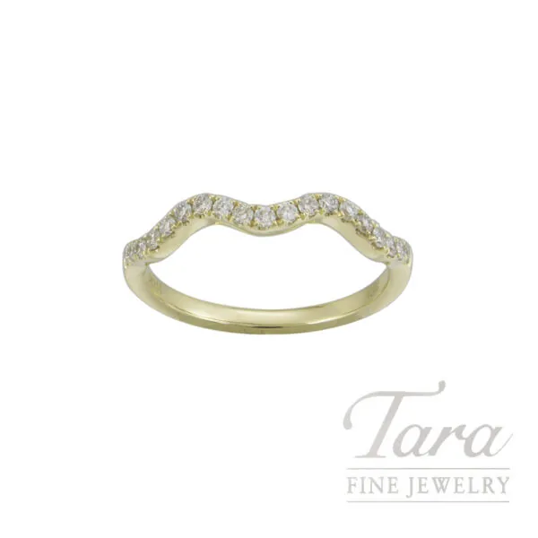 18K Yellow Gold Diamond Wave Ring 0.22TDW, 2.1G