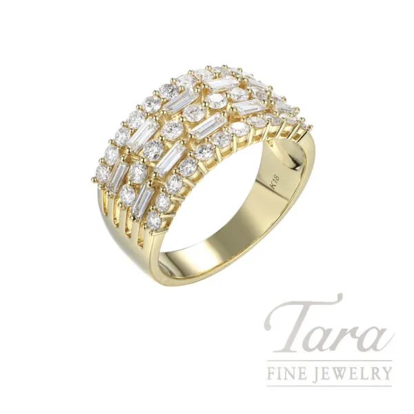 18K Yellow Gold Diamond Band 1.52TDW, 5.9G