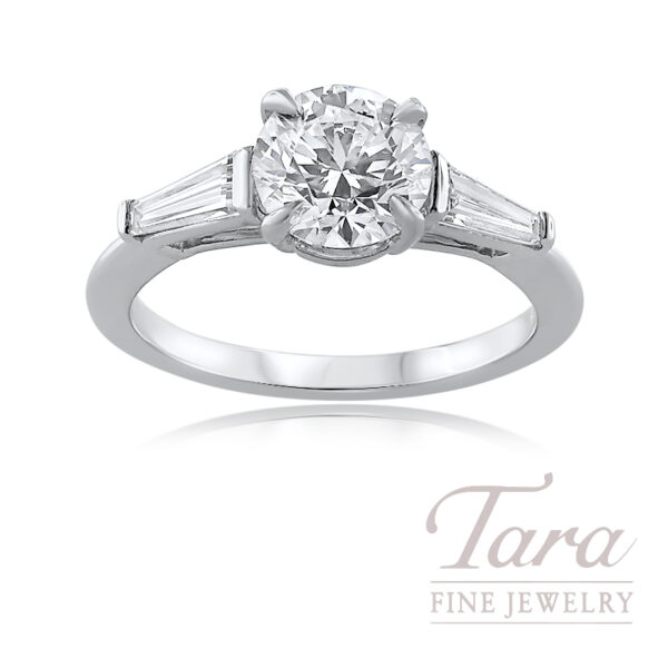 18K White Gold Diamond Engagement Setting, 0.50TDW