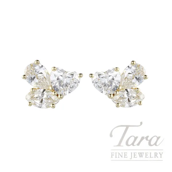 18K Yellow Gold Diamond Earrings .54TDW, 1.2G