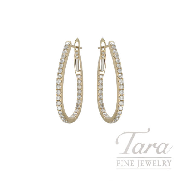 18K Yellow Gold Diamond Earrings 1.02TW, 4.7G