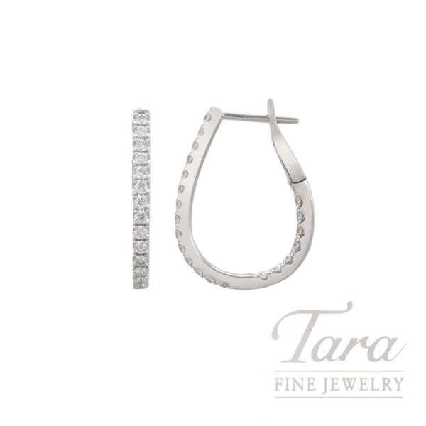 18K White Gold Diamond Earrings 0.69TW, 3.9G