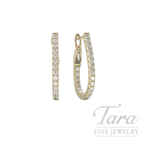 18K Yellow Gold Diamond Earrings 0.68TW, 3.9G