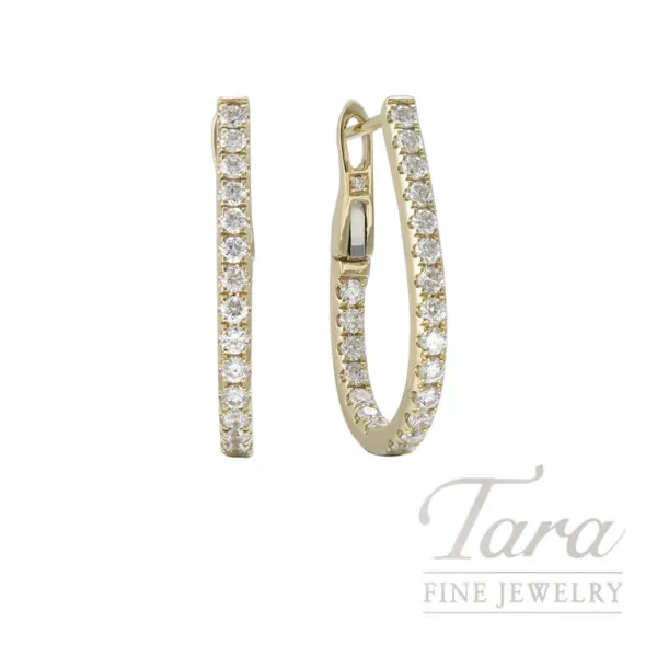 18K Yellow Gold Diamond Earrings 0.68TW, 3.8G