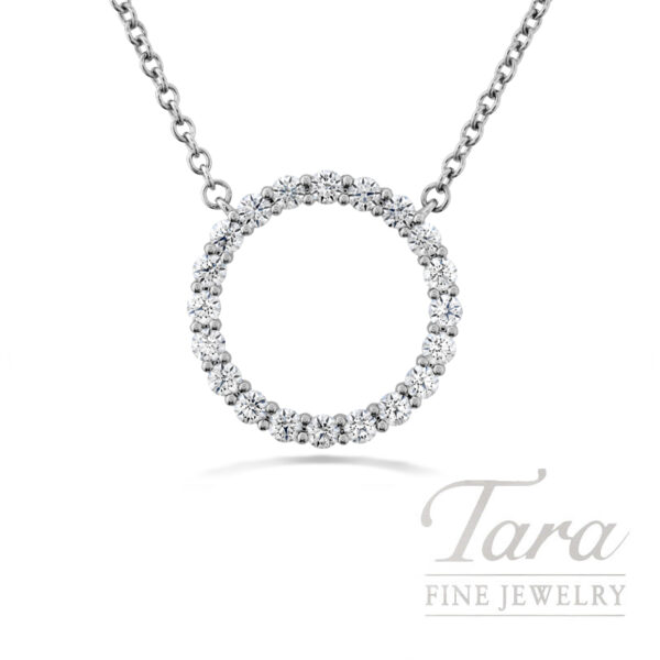 Hearts on Fire Diamond Signature Circle Pendant Necklace 0.12TW, 2.8G