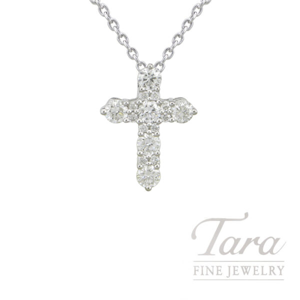 18K White Gold Diamond Cross Pendant 0.39W, 0.6G