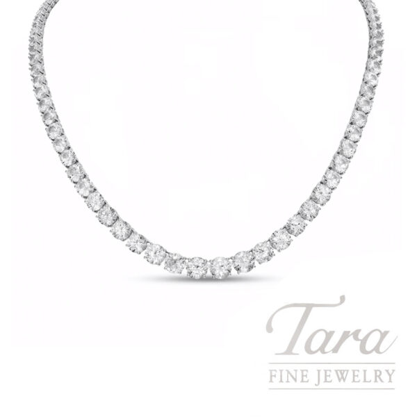 18K White Gold Diamond Necklace 28.90TDW, 34.4G