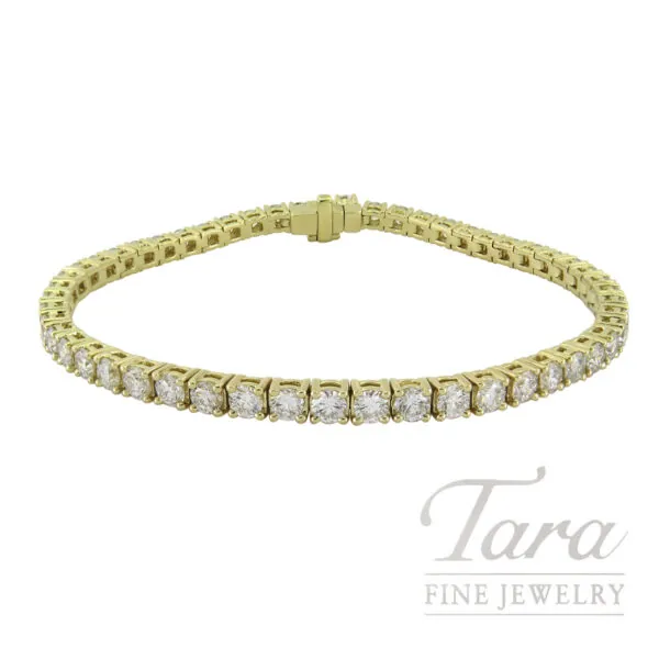 18K Yellow Gold Diamond Tennis Bracelet, 57 Diamonds, 5.00TDW, 7"