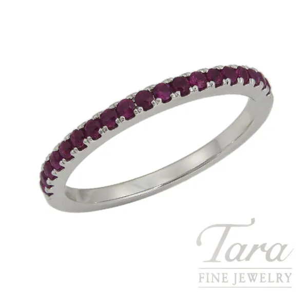 18K White Gold Ruby Ring 0.29TDW 2.0G