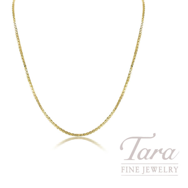 18K Yellow Gold Fancy Box Chain 28", 11.6G