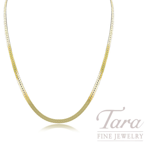 14K Yellow Gold Herringbone Chain, 30.25", 21g