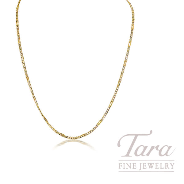 18K Yellow Gold Handmade Link Chain 7.6G, 20"
