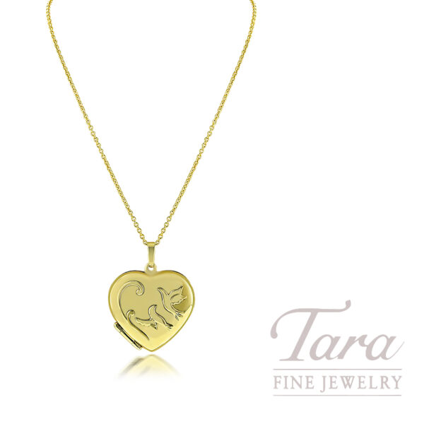 14K Yellow Gold Heart Locket 3.2G