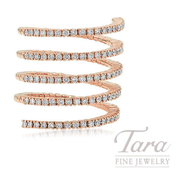 18K Rose Gold Diamond Wrap Ring, 0.96TDW