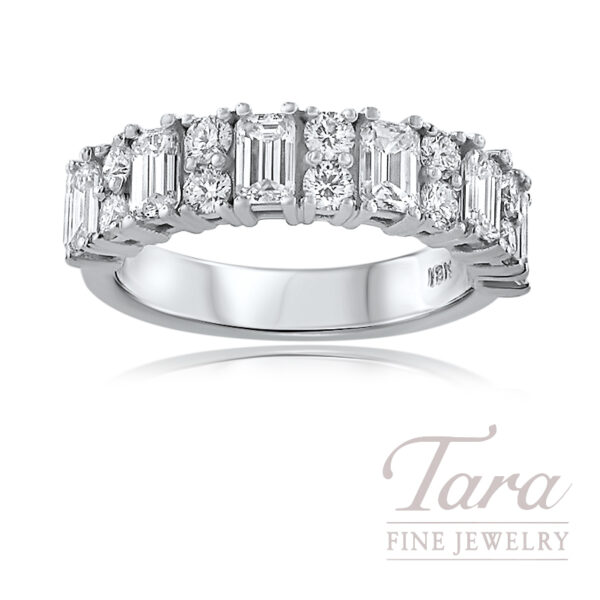 18K White Gold Diamond Band 2.10TDW,  5.5G