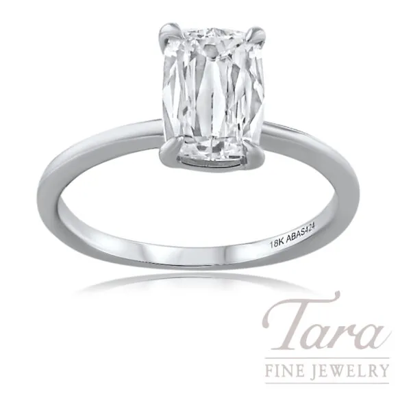 18K White Gold Cushion Diamond Ring F-VS2, 1.52CT
