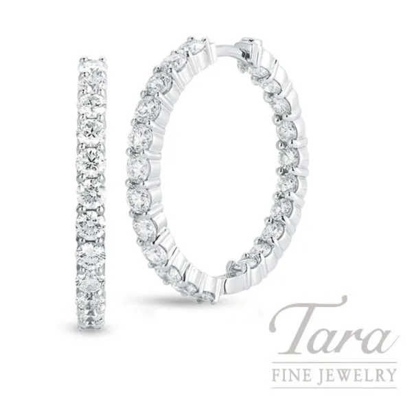 Roberto Coin 18K White Gold Diamond Hoop Earrings, 5.55TDW