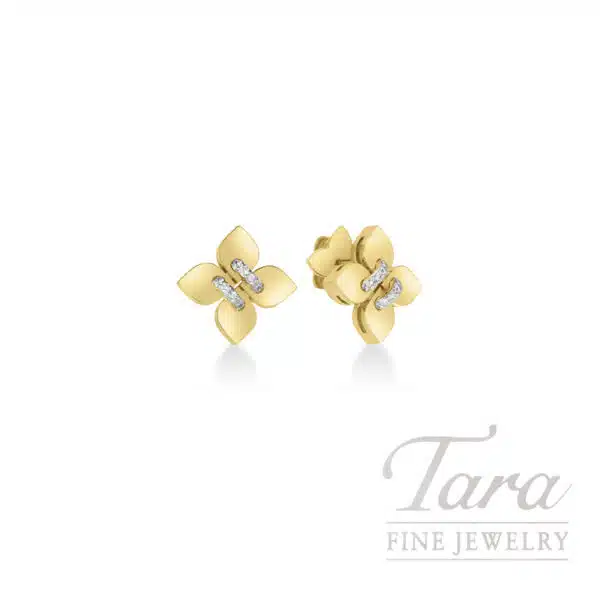 Roberto Coin 18K Yellow and White Gold Diamond Venetian Princess Earrings, 0.10TDW