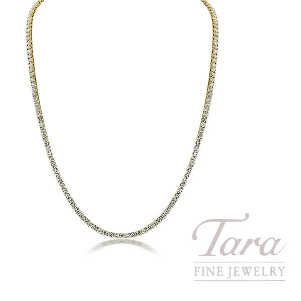 18K Yellow Gold Diamond Necklace 9.98TDW, 19.0G