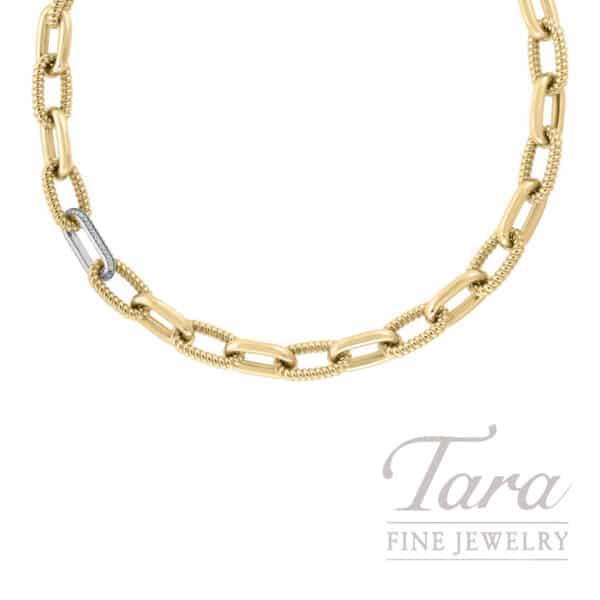 Roberto Coin 18K Yellow & White Gold Diamond Oro Classic 18" Necklace