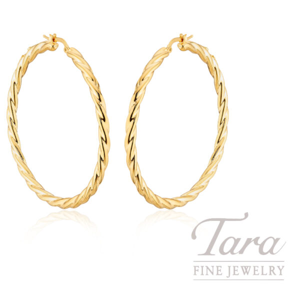 Roberto Coin 18K Yellow Gold Oro Classic Twist Hoop Earrigs, 8.1G