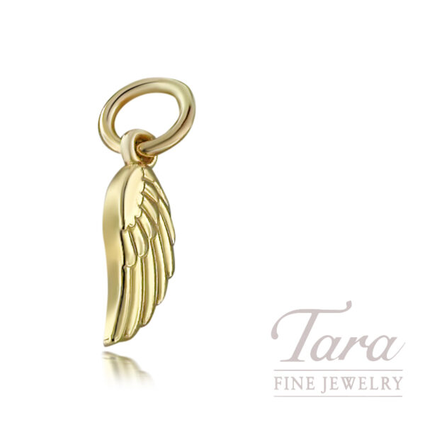 14K Yellow Gold Posh Mommy Angel Wing Charm 1.0G