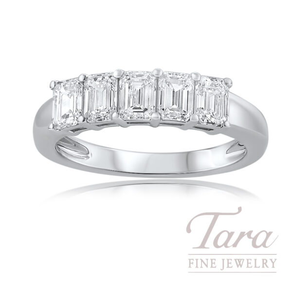 Platinum Emerald Cut Diamond Band 1.60TDW, 5.35G