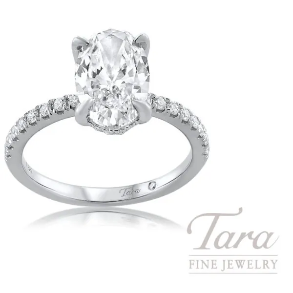 18K White Gold Diamond Engagement Ring Setting, 0.33TDW