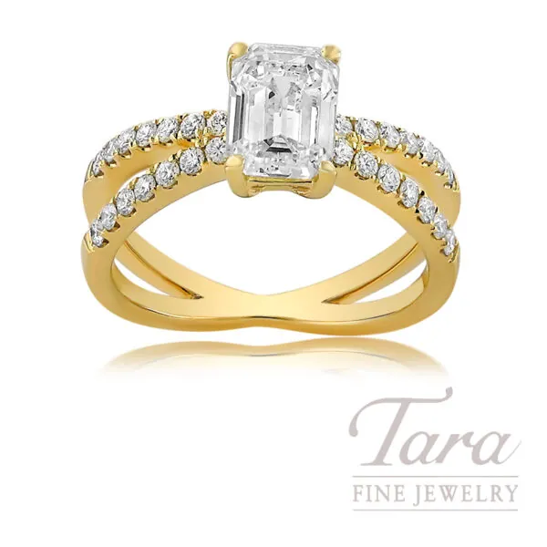 18K Yellow Gold Diamond Engagement Ring, L-SI2 2.16TDW 4.89G