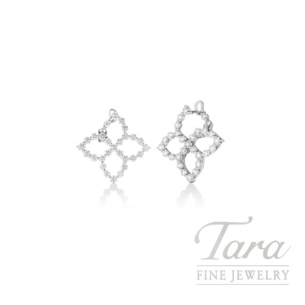 Roberto Coin 18K White Gold Diamond Outline Princess Earrings, 2.85TW