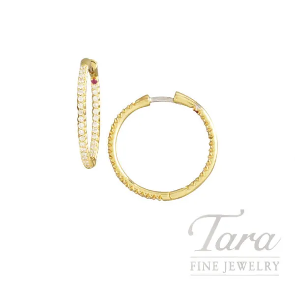 Roberto Coin 18K Yellow Gold Diamond Hoop Earrings, 0.56TDW, 25MM