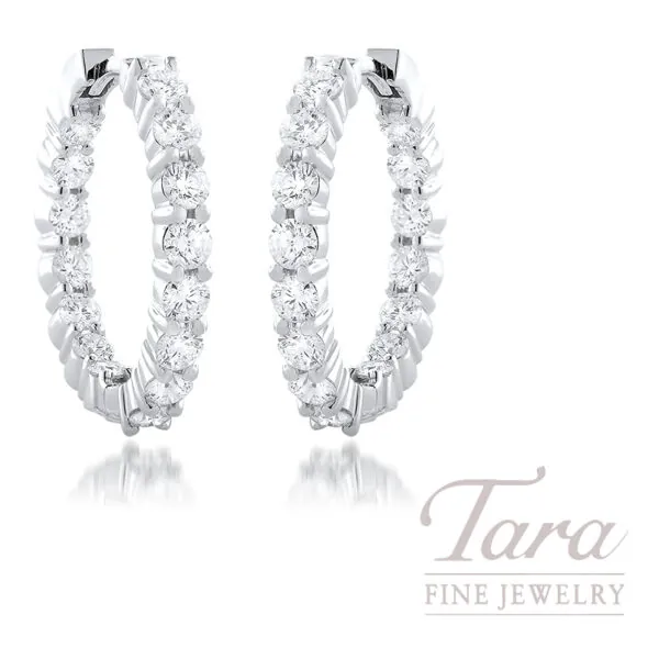 Roberto Coin 18K White Gold Diamond Hoop Earrings, 2.35TDW