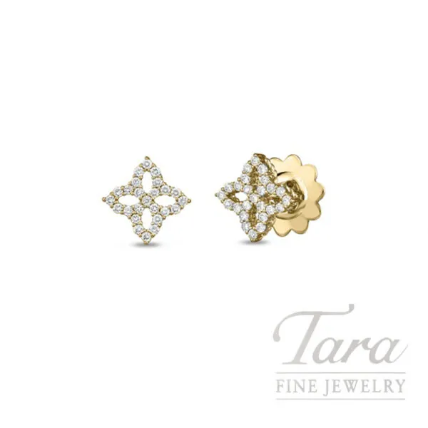 Roberto Coin 18K Yellow Gold Diamond Flower Earrings