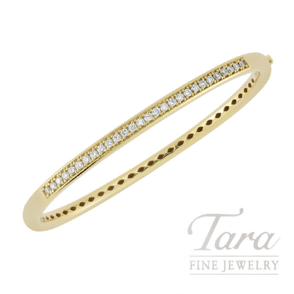 18K Yellow Gold Diamond Bangle Bracelet, .60TDW, 12.9G