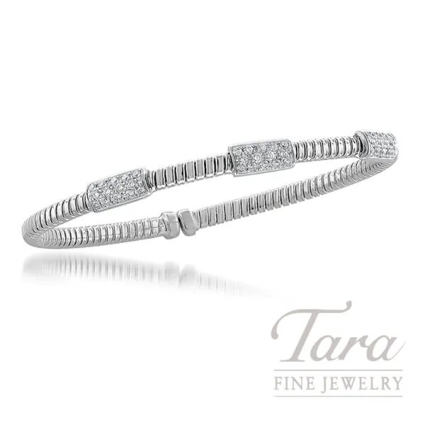 18K White Gold Diamond Bangle, 0.55TDW