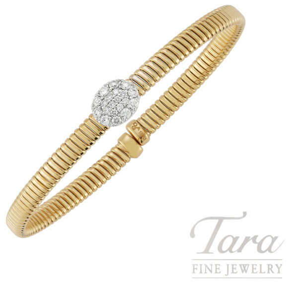18K Yellow Gold Diamond Bangle Bracelet .40CT TDW
